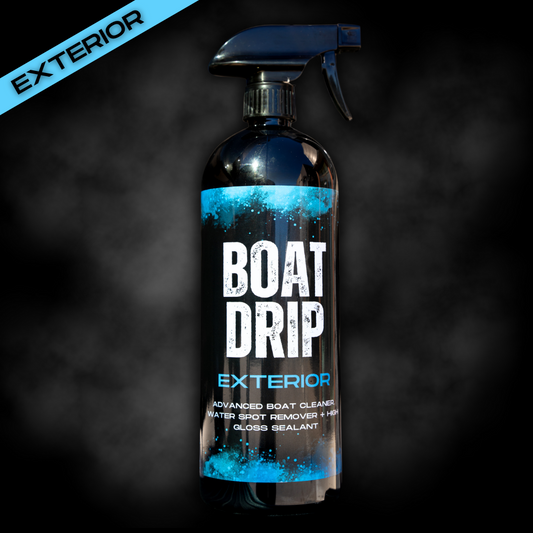 Boat Drip - Exterior Boat Hull CleanerThe best boat cleaning spray - Boat Drip. Remove hard water spots / dirt / grime, and protect your boat paint with this one spray! Boat Drip offers a premium water spot remover and high gloss sealant, delivering a pri